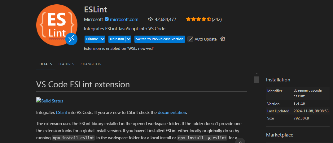 ESLint Extension