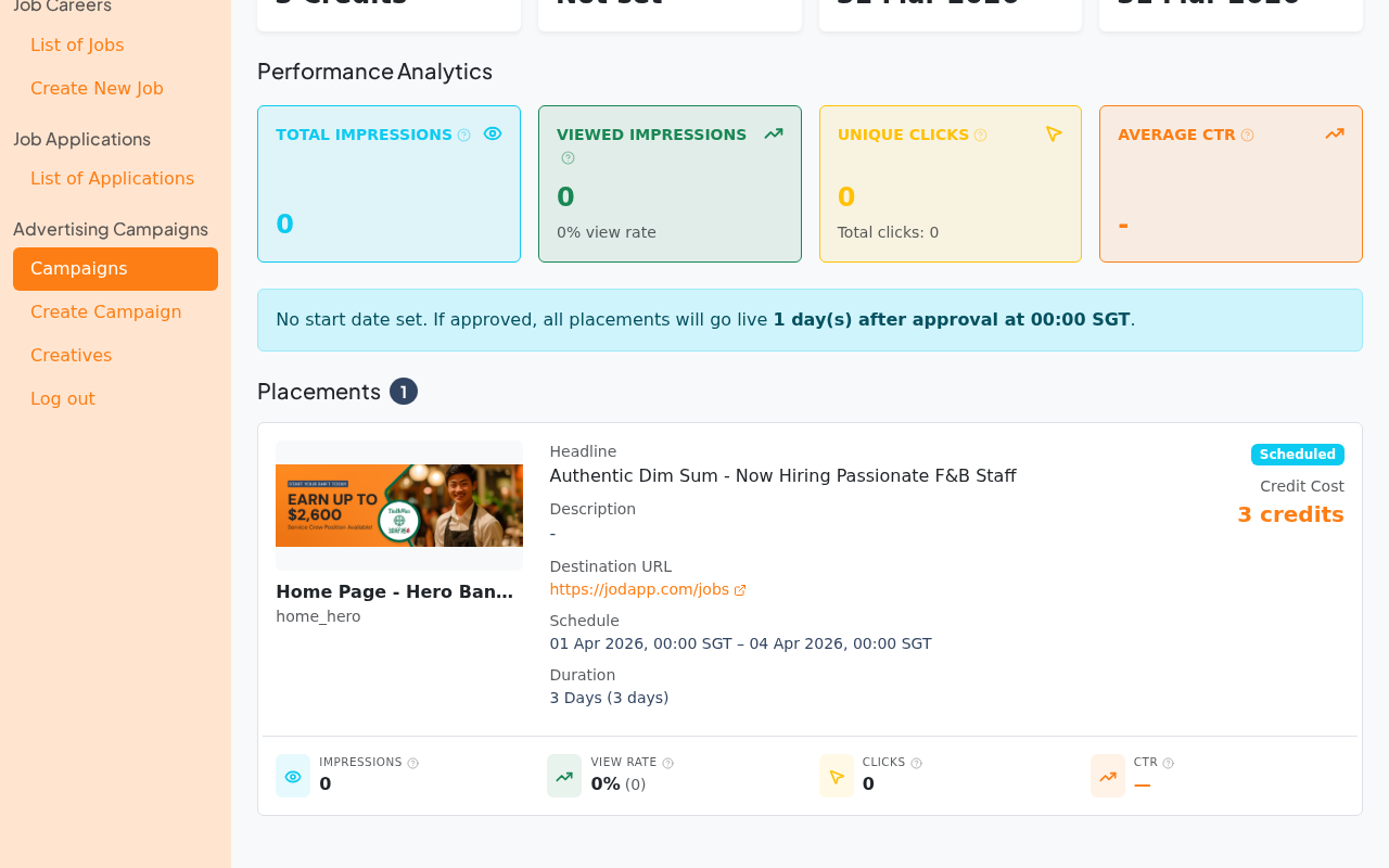 Campaign analytics scrolled