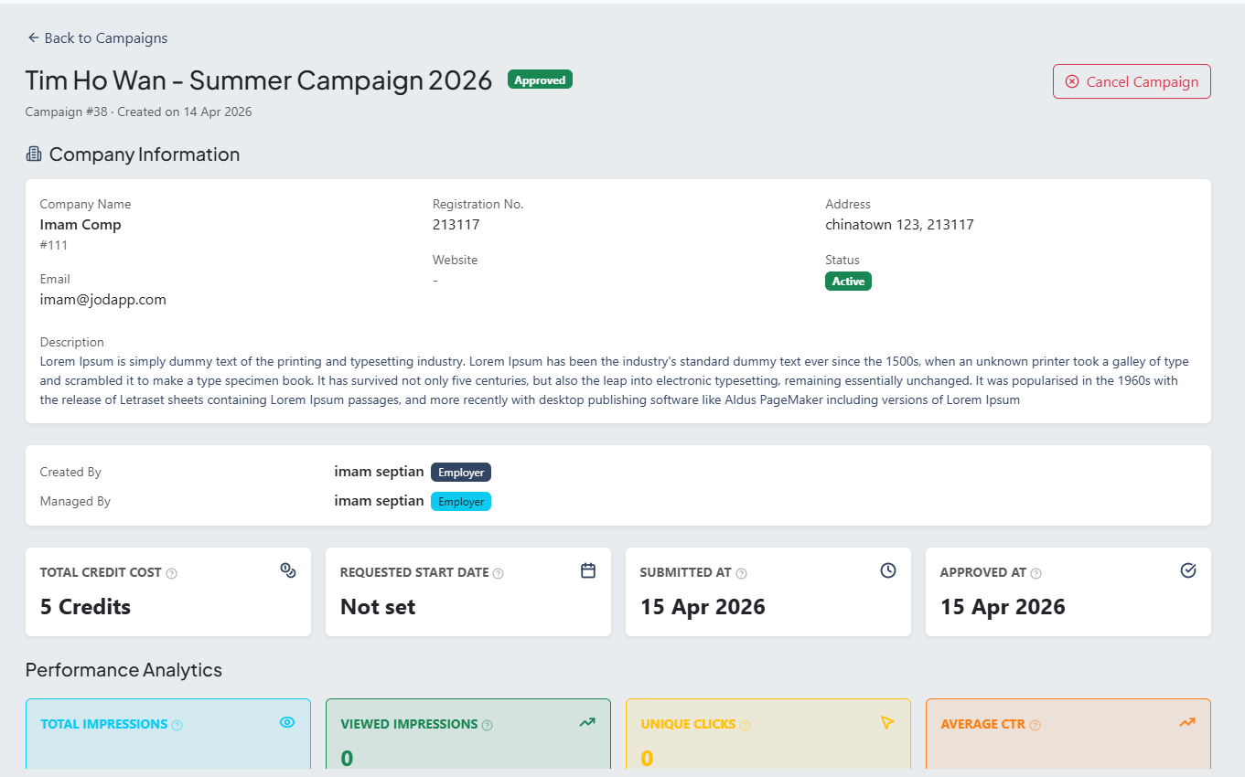 Campaign approved