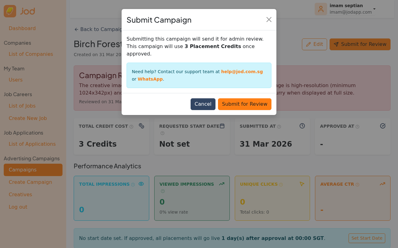 Resubmit confirmation modal